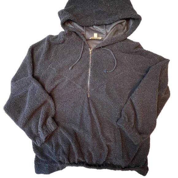 Cozy Navy Hoodie with Elastic Waist 2X - Picture 2 of 9